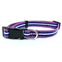 Nobleza nylonový obojok s reflexným prešitím 1,5 x 25 - 40 cm fialový